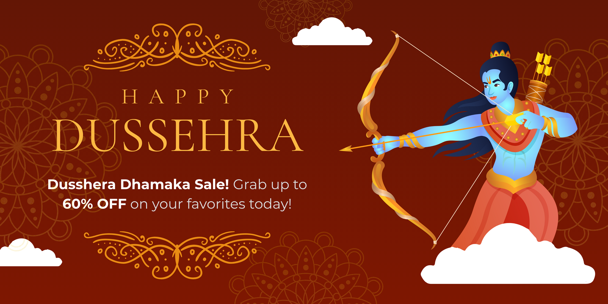 Dusshera Dhamaka Sale! Grab up to 60% OFF on your favorites today!