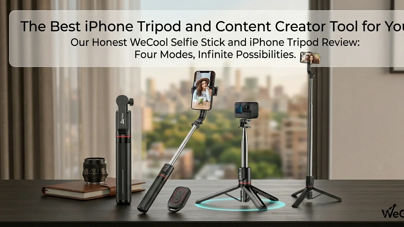 ABS reinforced iPhone tripod selfie stick with remote, extendable stand and 360 degree rotation for filming and photography