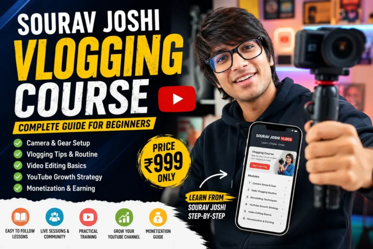 Sourav Joshi Vlogging Course: Price, App Download, Modules & Honest Review (2026)